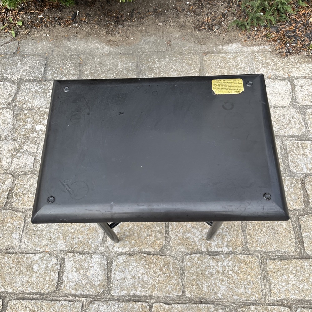 Vtg COUROC LARGE Black Resin Inlay Tray Table GRASSHOPPER 18"x12.5" RARE MCM - Picture 7 of 9